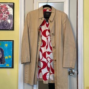Coach mid length trench coat. Collar needs TLC